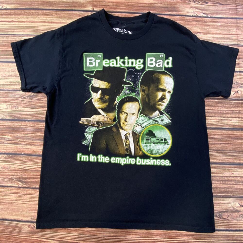 Breaking Bad T Shirt Mens Size L Black Graphic Short Sleeve Walter White Jesse